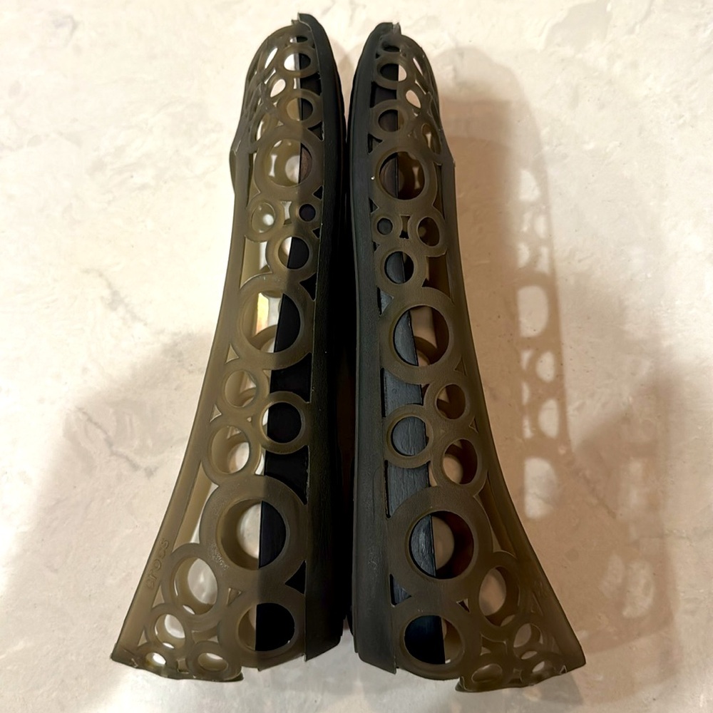 CROCS Adriana Jelly Flat Translucent Black Size 9W - Picture 7 of 7